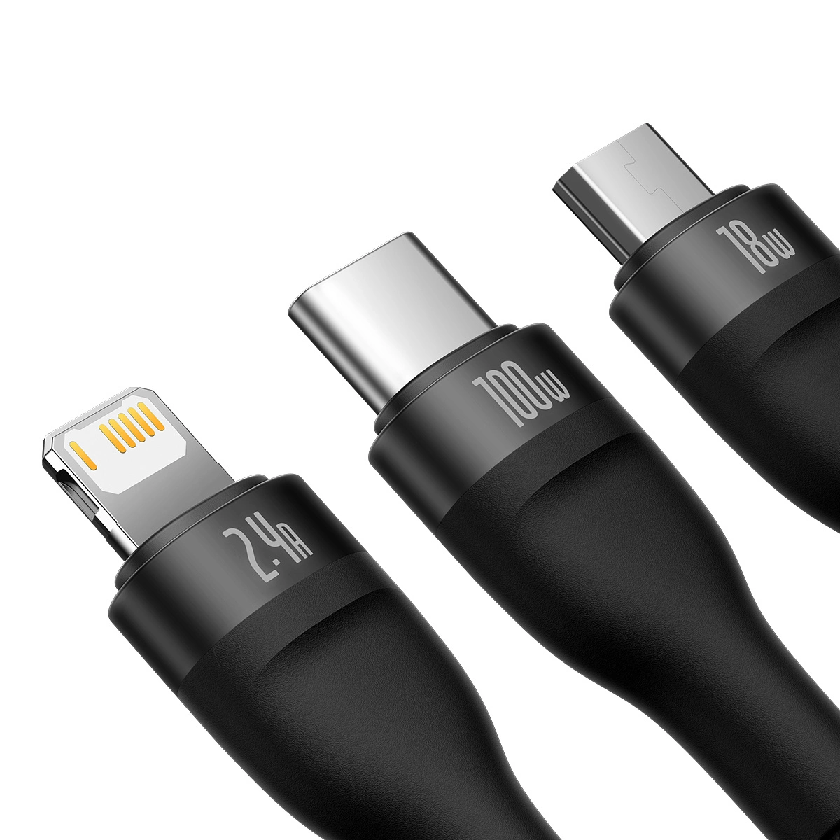 baseus cable one for three usb to mlc 100w 1 2m black cass030001 7