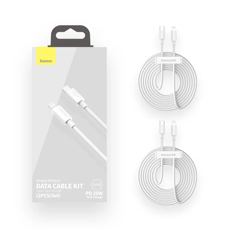 baseus cable type c vers lightning 20w 1 5m 2pcs blanc tzcatlzj 02 3