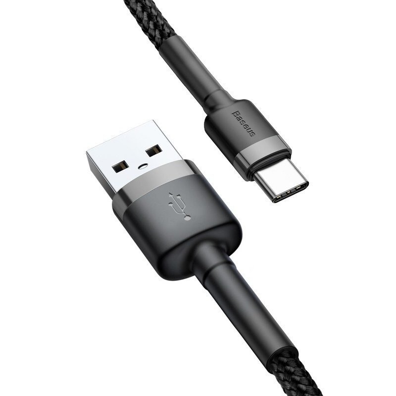 baseus cable usb c 3a 0 5 m black and grey catklf ag1 5