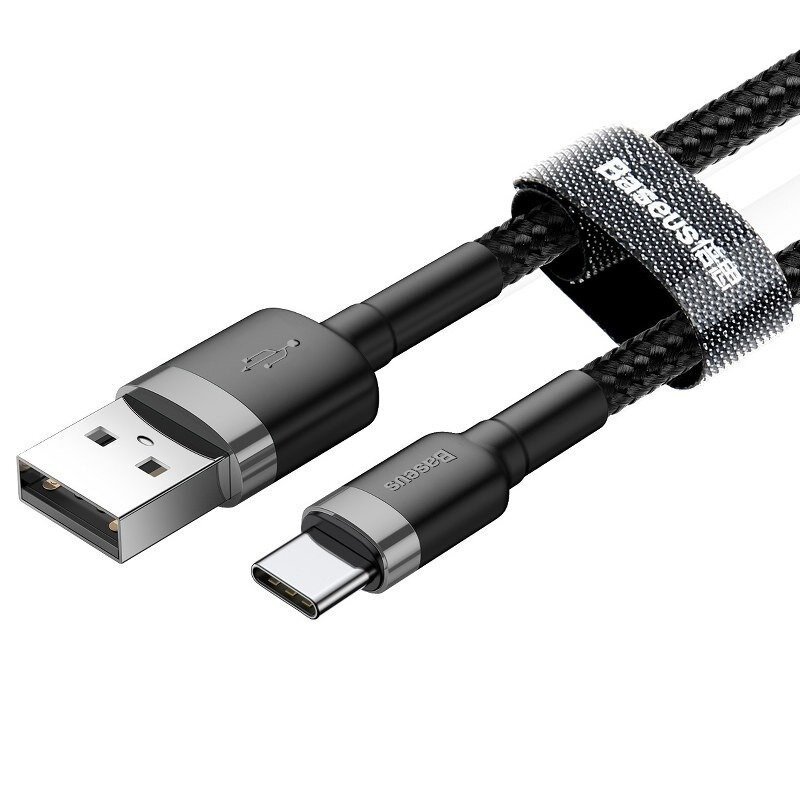 baseus cable usb c 3a 0 5 m black and grey catklf ag1 6