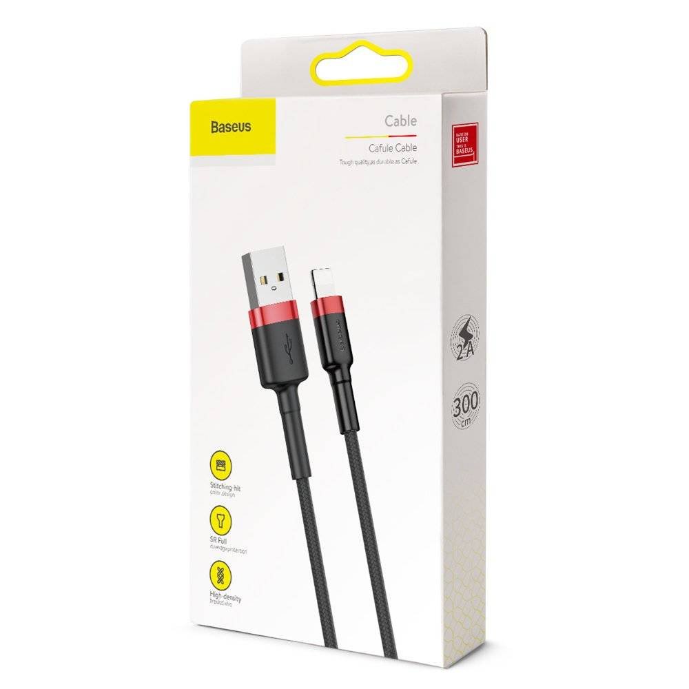 baseus cable usb for ip 2a 3m red black calklf r91 2