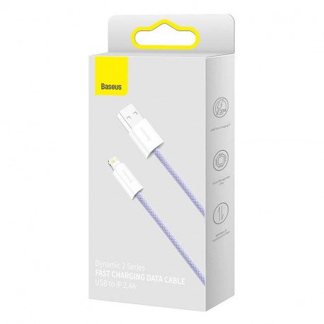 baseus cable usb lightning 2 4a 1m violet cald040005 2