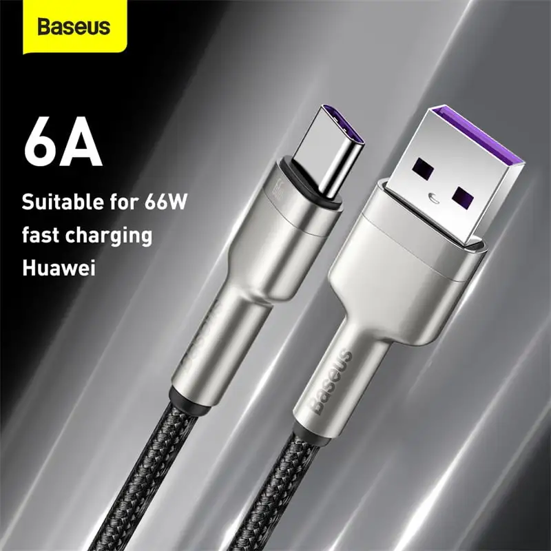 baseus cable usb to type c 66w 1m black black cakf000101 4