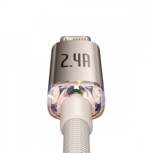 baseus crystal shine series 2 4a usb to lightning cable1 2m pink cajy001104 6