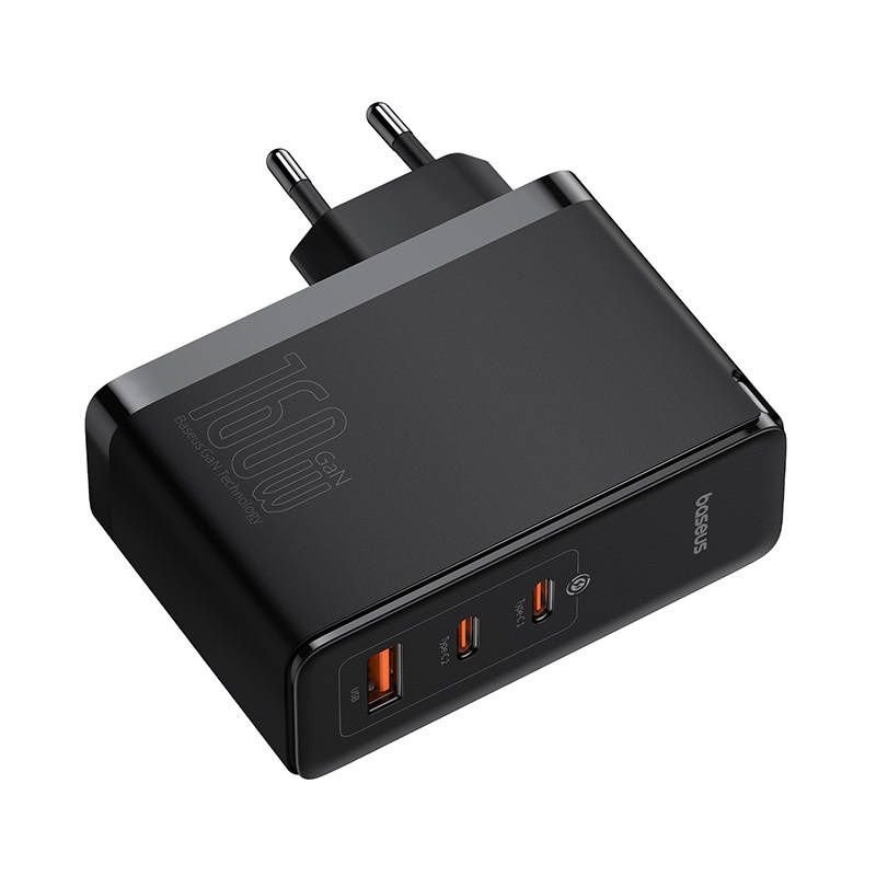 baseus gan5 pro digital fast charger 2cu 160w eu cluster black ccgang160ce 3