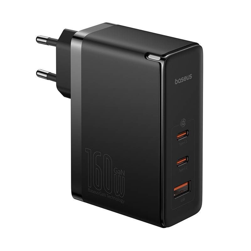 baseus gan5 pro digital fast charger 2cu 160w eu cluster black ccgang160ce 5