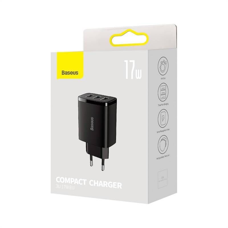 chargeur compact baseus 3x usb 17w noir ccxj020101 3