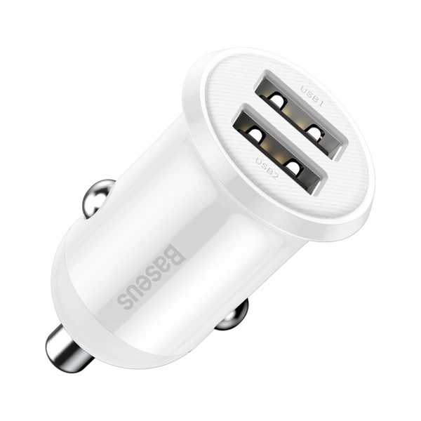 chargeur de voiture baseus grain pro double usb 4.8a blanc ccallp 02 6