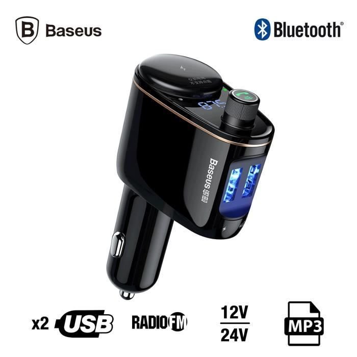 chargeur de voiture emetteur fm baseus locomotive bluetooth mp3 noir ccall rh01 3