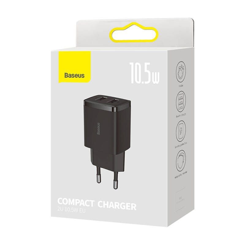 chargeur mural compact baseus avec 2 ports usb 10.5w noir ccxj010201 4