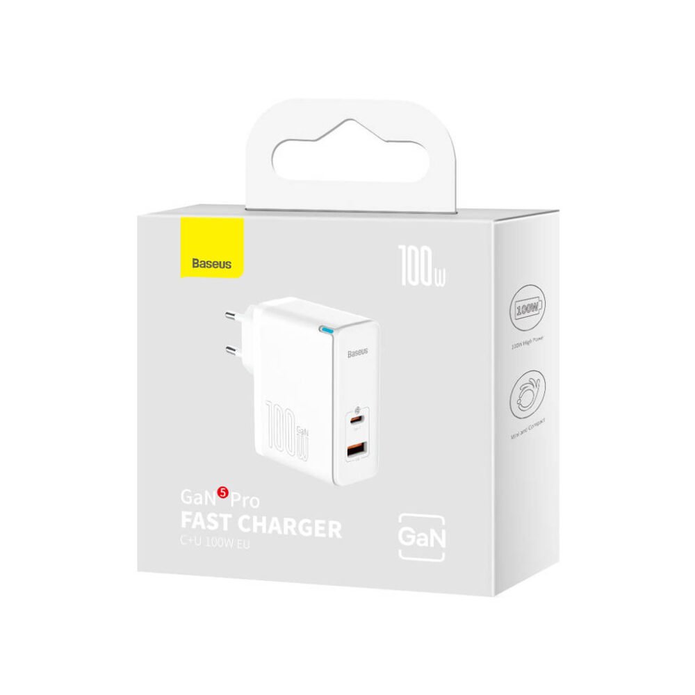 chargeur rapide baseus gan5 pro cu 100w eu blanc ccgp090202 6