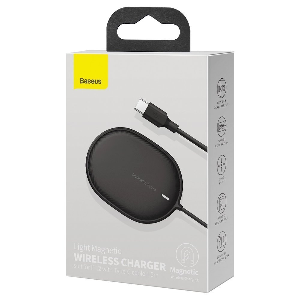 chargeur sans fil baseus 15w magsafe noir wxqj 01 2