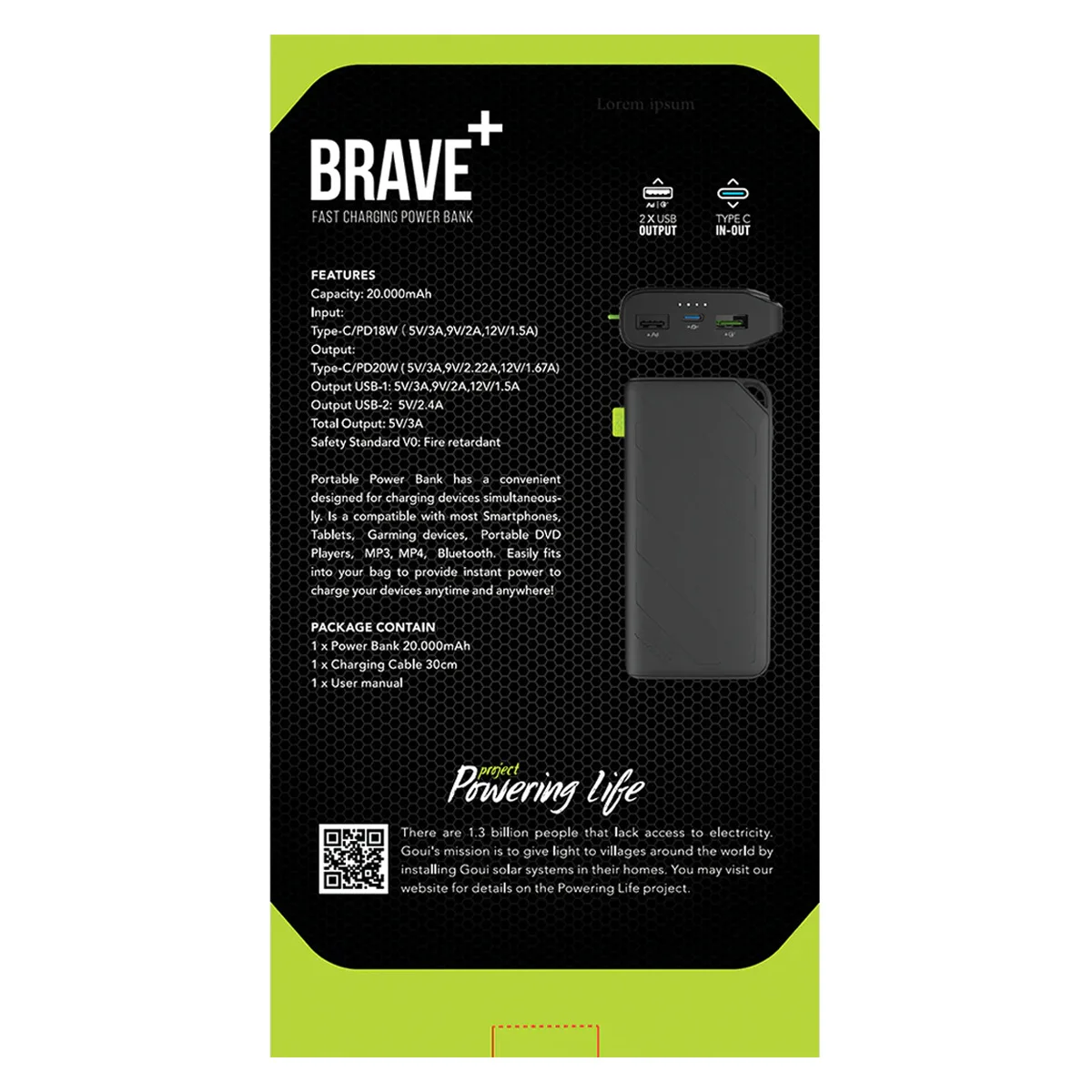 goui brave 20000 mah brave20 3