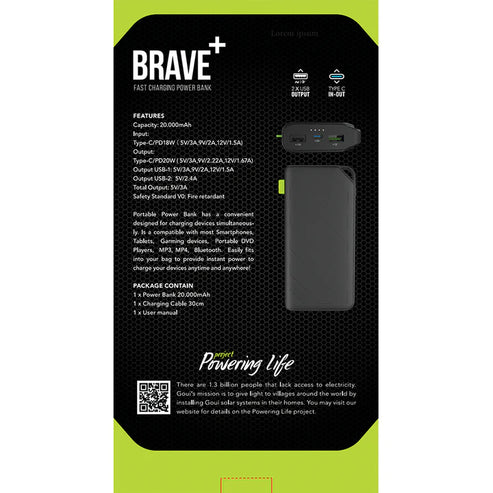 goui new brave 20000 mah 20w braveplus20 2