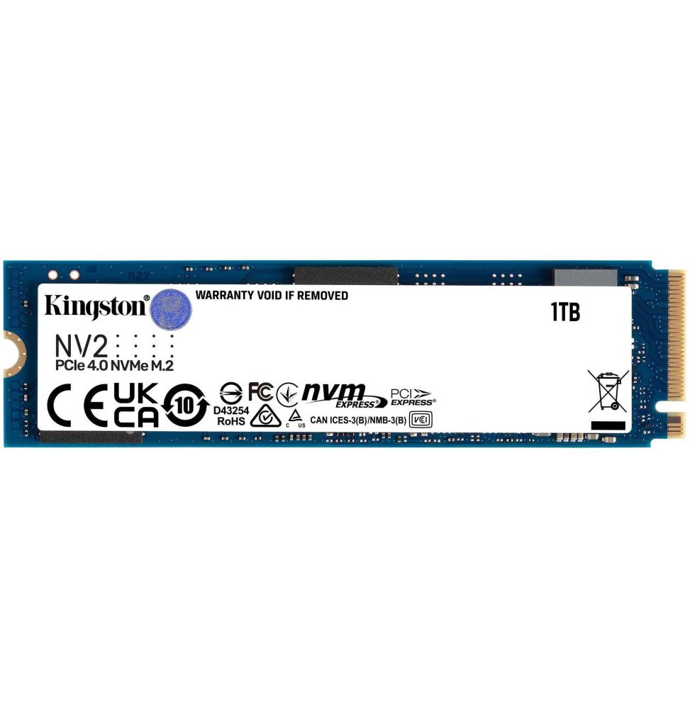 disque dur interne ssd kingston nv2 m2 1000 gb pci express 40 nvme snv2s 1000g