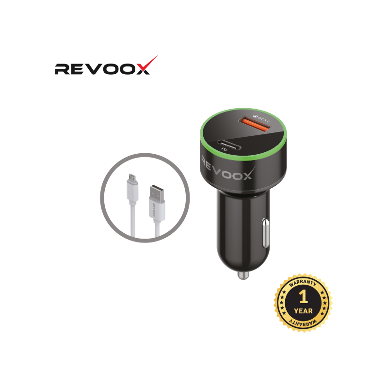 revoox car charger type c usb 15w cable micro rcc pm01