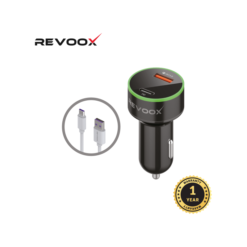 revoox car charger type c usb 15w cable type c rcc pc01 1