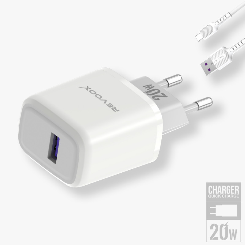 revoox charger usb port 20w with cable type c rch ac02 prix maroc 1