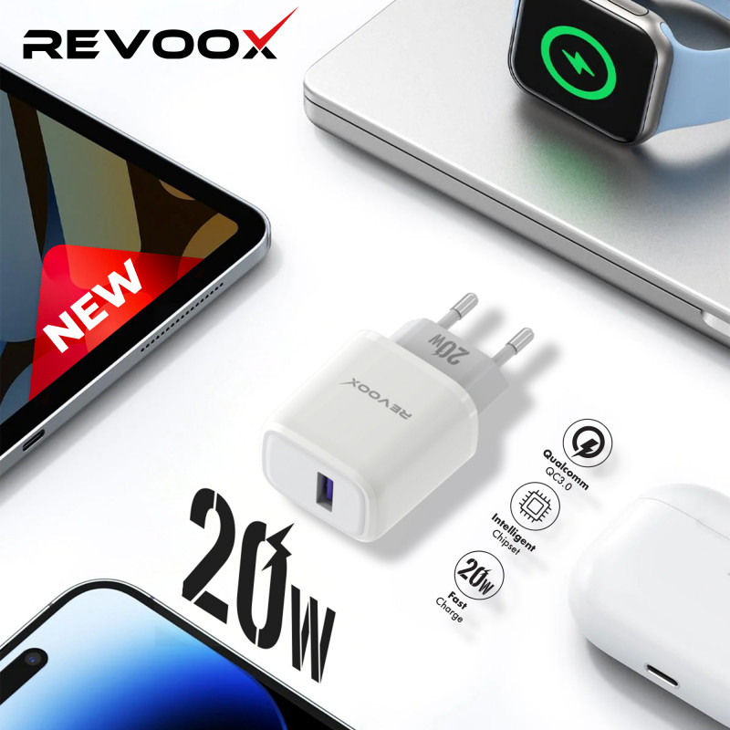 revoox charger usb port 20w with cable type c rch ac02 prix maroc 2