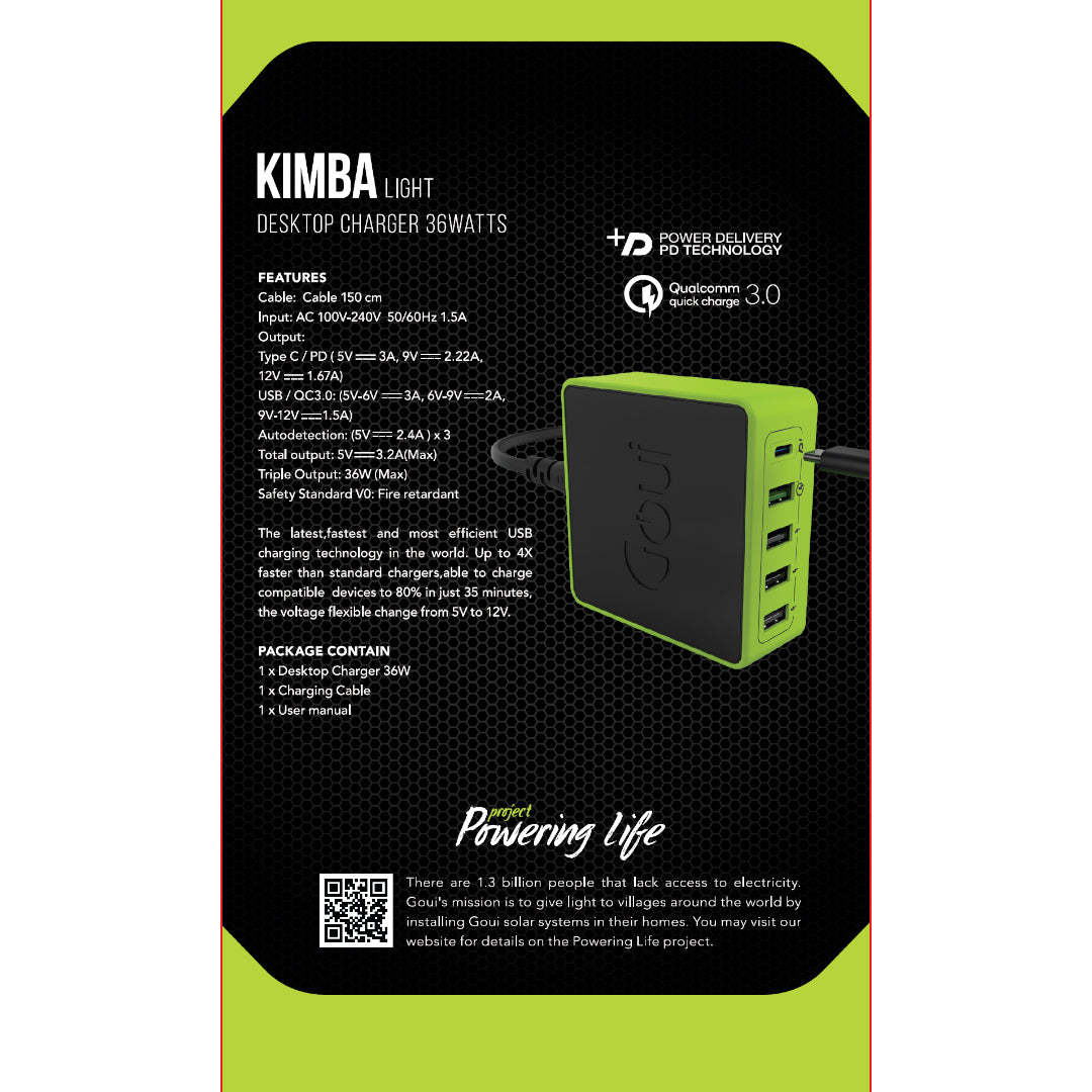 goui kimba lite chargeur de bureau 5 ports 36w g 60wusbpdl prix maroc 7