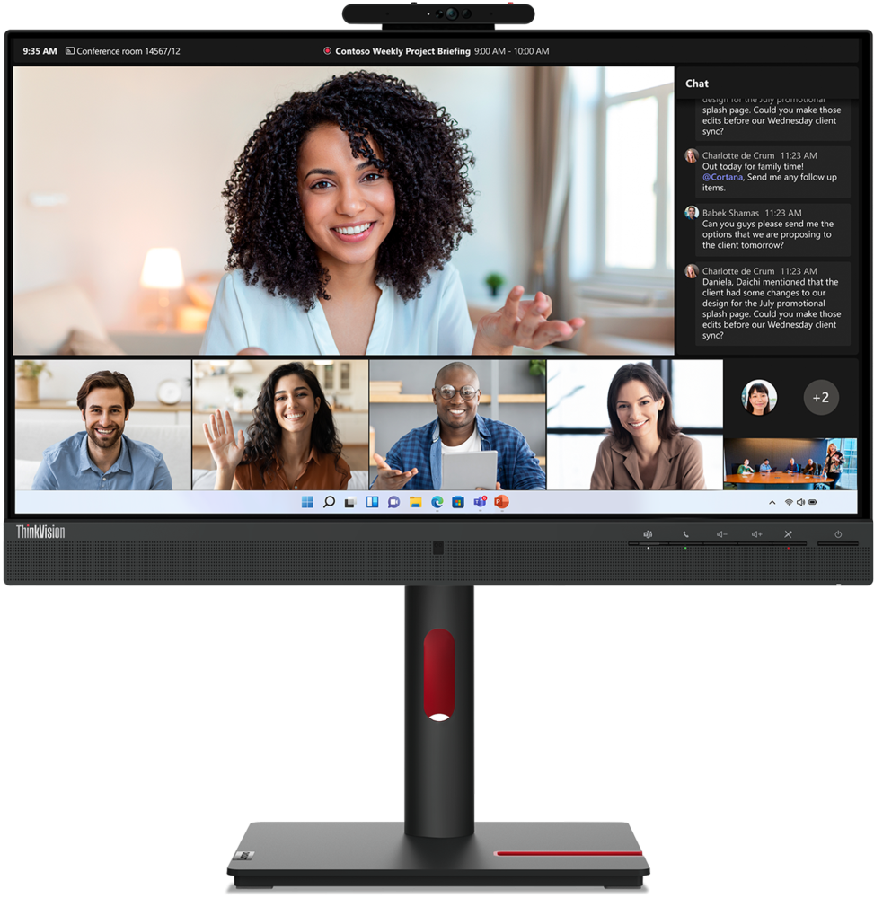 ecran 23 8 full hd lenovo thinkvision t24mv 30 avec webcam 63d7uat3eu