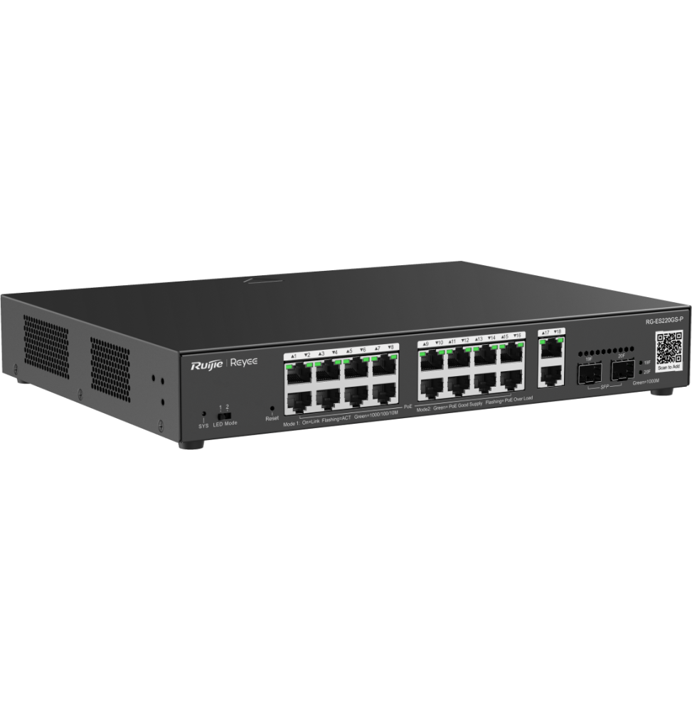 switch administrable reyee rg es220gs p 20 ports 16 poe 2sfp 250w (1)