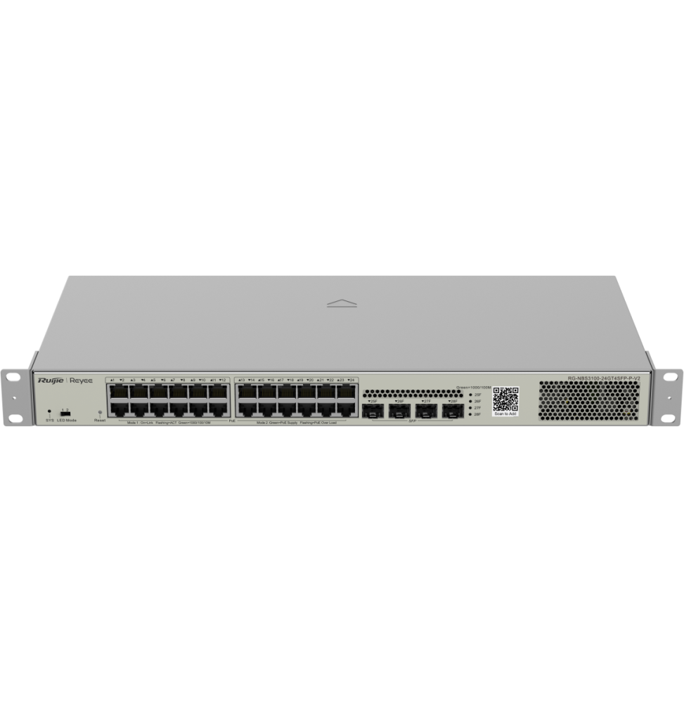 switch l2 administrable reyee nbs3100 24gt4sfp pv2 24 ports poe 4 sfp 370w