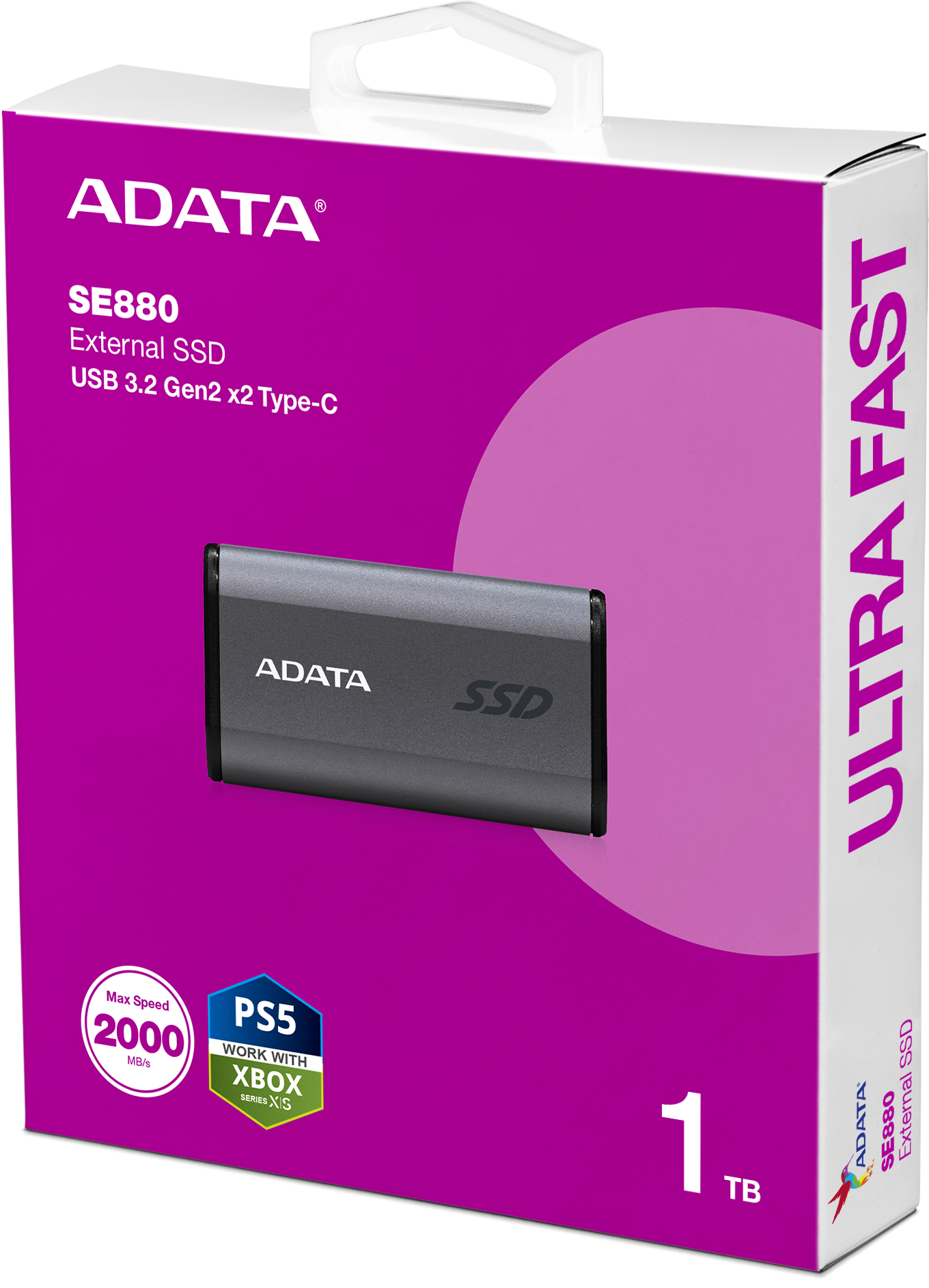 Disque Dur portable SSD ADATA SE880 USB C 1To ( AELI SE880 1TCGY)5