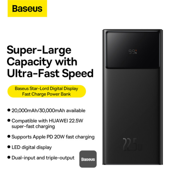 baseus power bank charge rapide a affichage numerique 20000 mah 225w ppxj080001 (3)