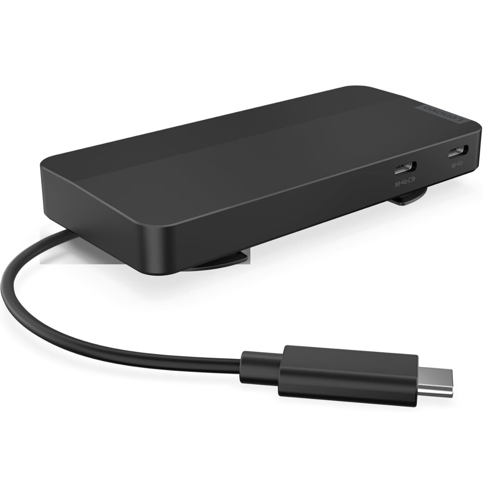Lenovo Station d'accueil de voyage USB-C pour deux écrans - avec adaptateur (40B90100EU) - Gtel lenovo 40b90100eu station d accueil avec fil usb 3 2 gen 1 3 1 gen 1 type c noir 40b90100eu