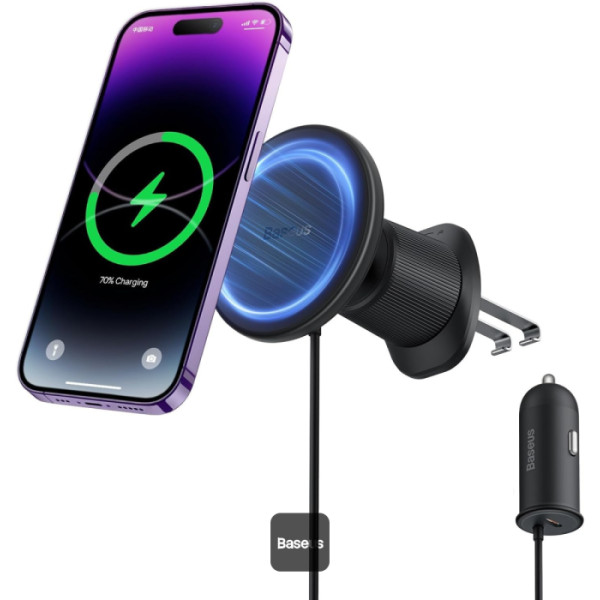 magnetic car phone holder baseus cw01 to ventilation grid with car charger usb c 15w 25w c40141000111 00 (1)