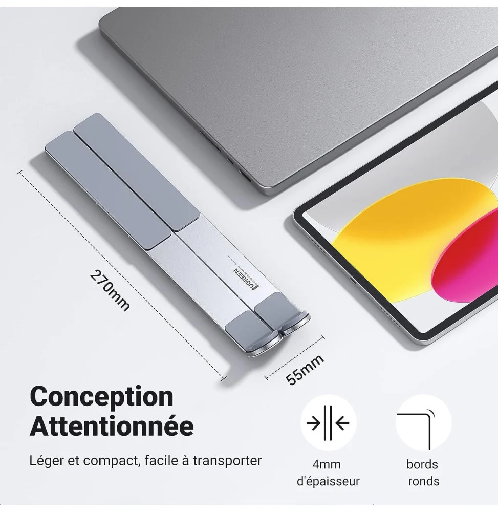 support ordinateur portable ugreen aluminium ventile 8 a 17 3 pouces 40289 (2)