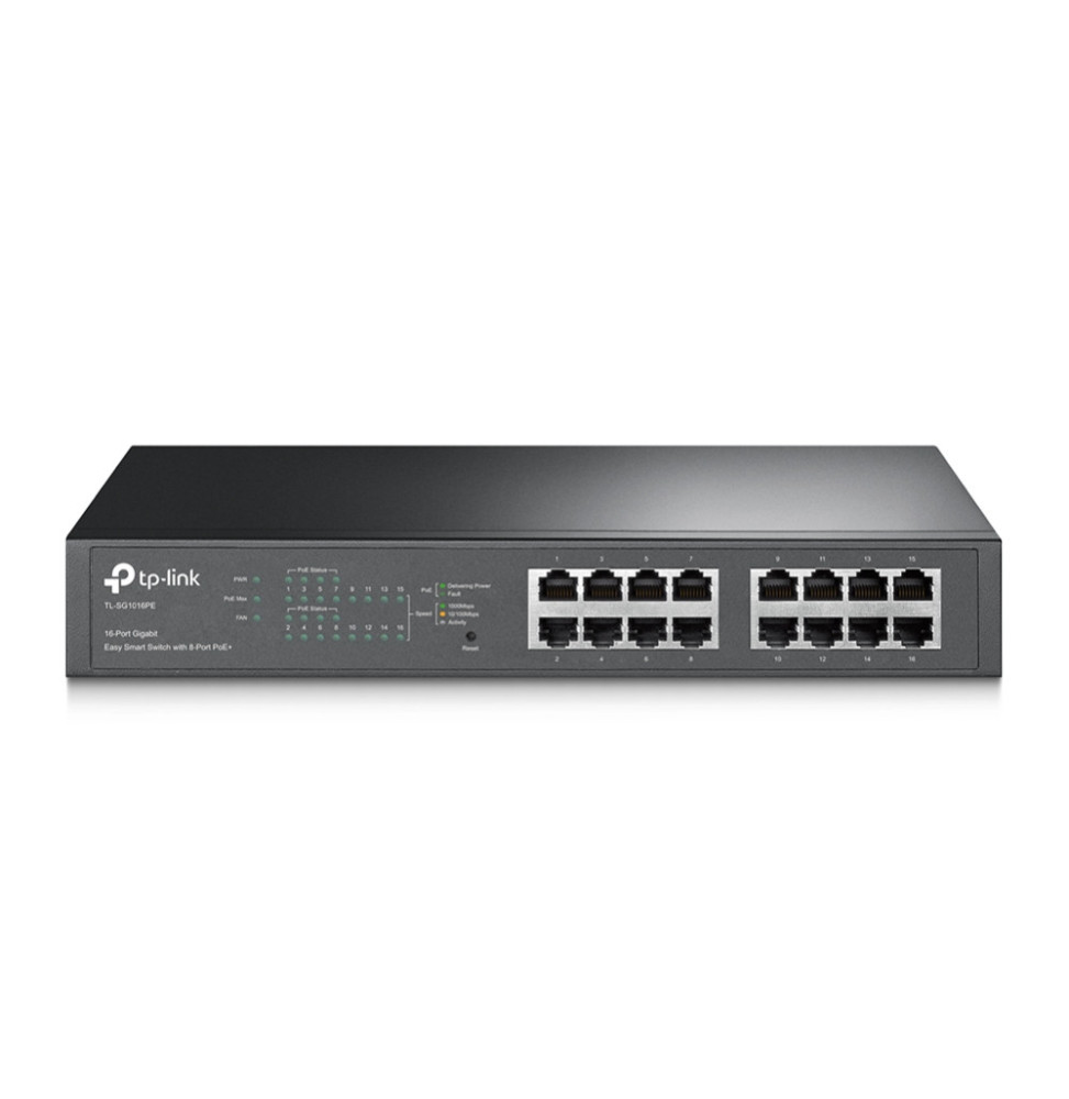 tp link tl sg1016pe gere l2 gigabit ethernet 10 100 1000 connexion ethernet supportant l alimentation via ce port poe 1u