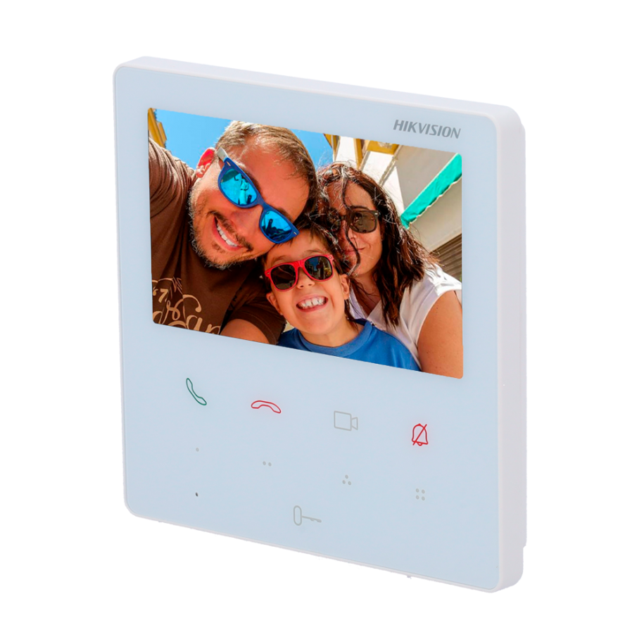Hikvision DS-KH6110-WE1/WHITE - Moniteur pour interphone vidéo, Écran tactile TFT… - Gtel hikvision ds kh6110 we1 white moniteur pour interphone video ecran tactile tft