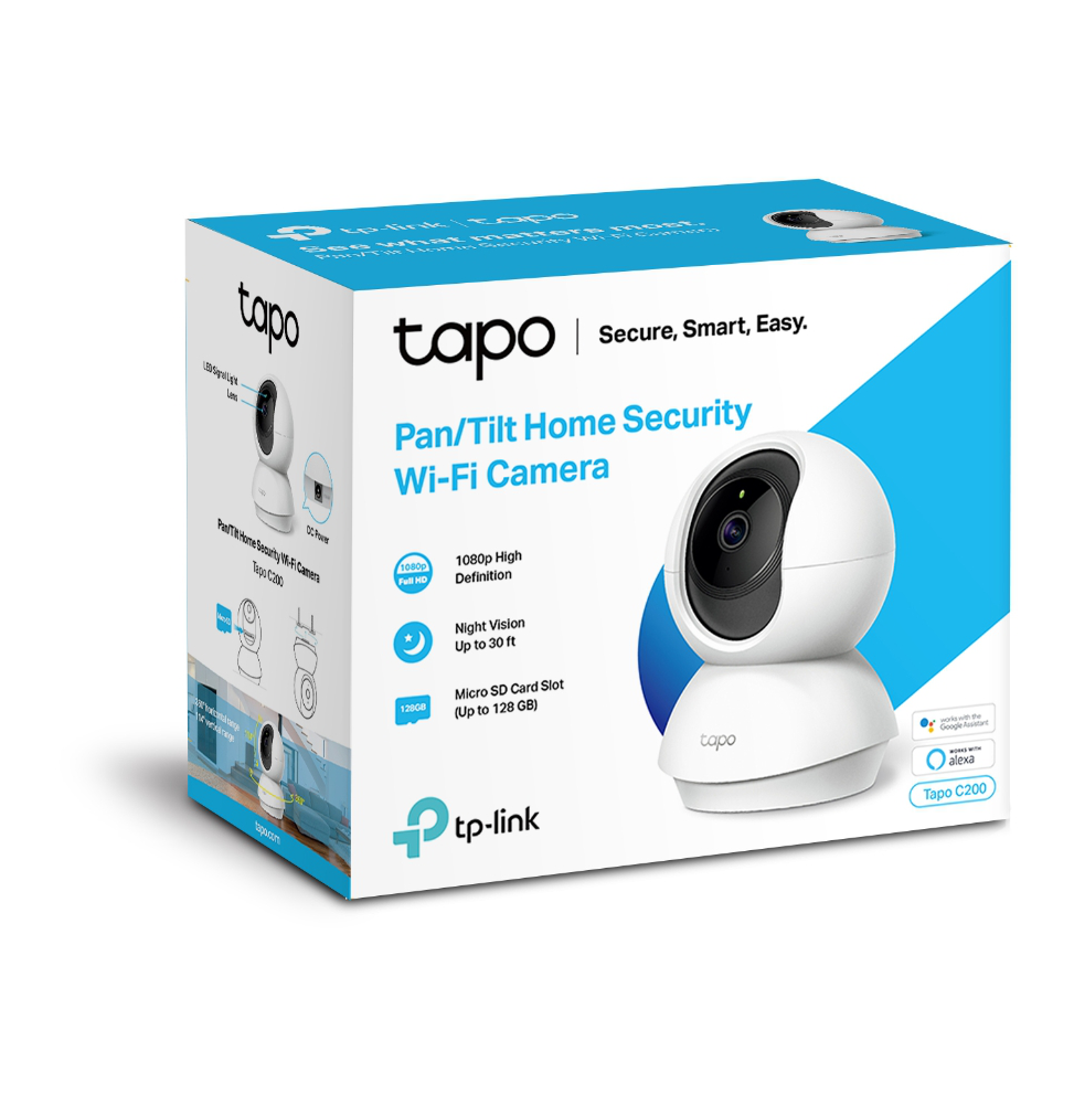 camera de surveillance wifi tp link tapo c200 panoramique et inclinable indoor (1)