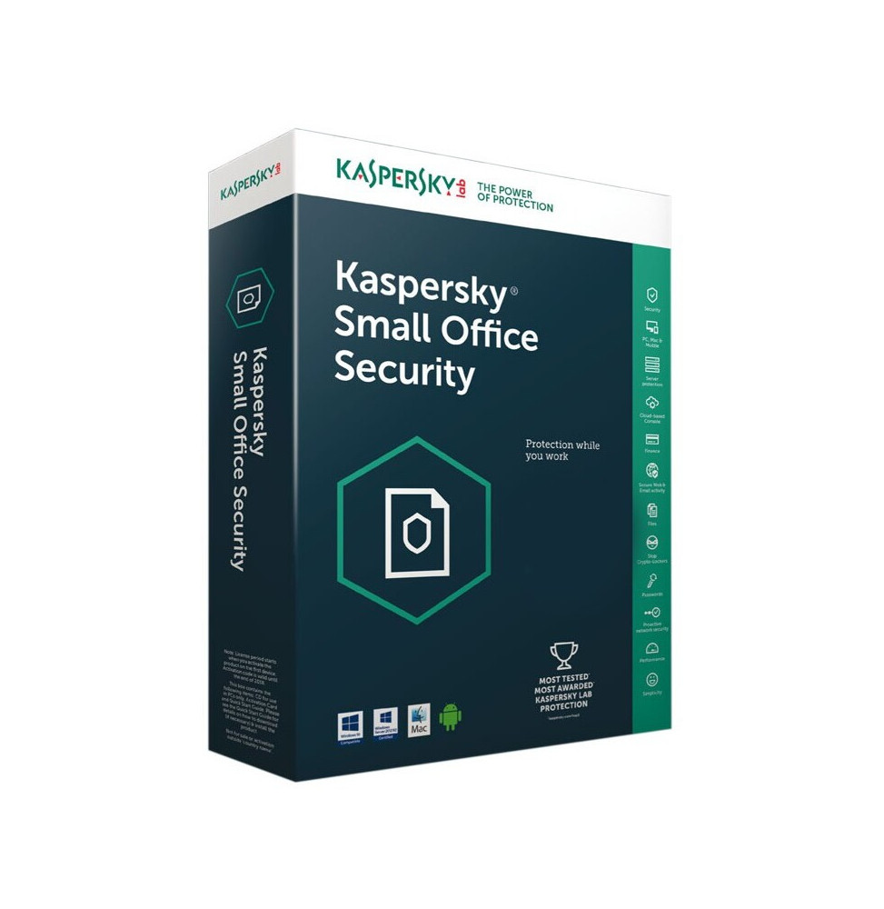kaspersky small office security 70 1 serveur 5 postes kl45418befs 20mwca