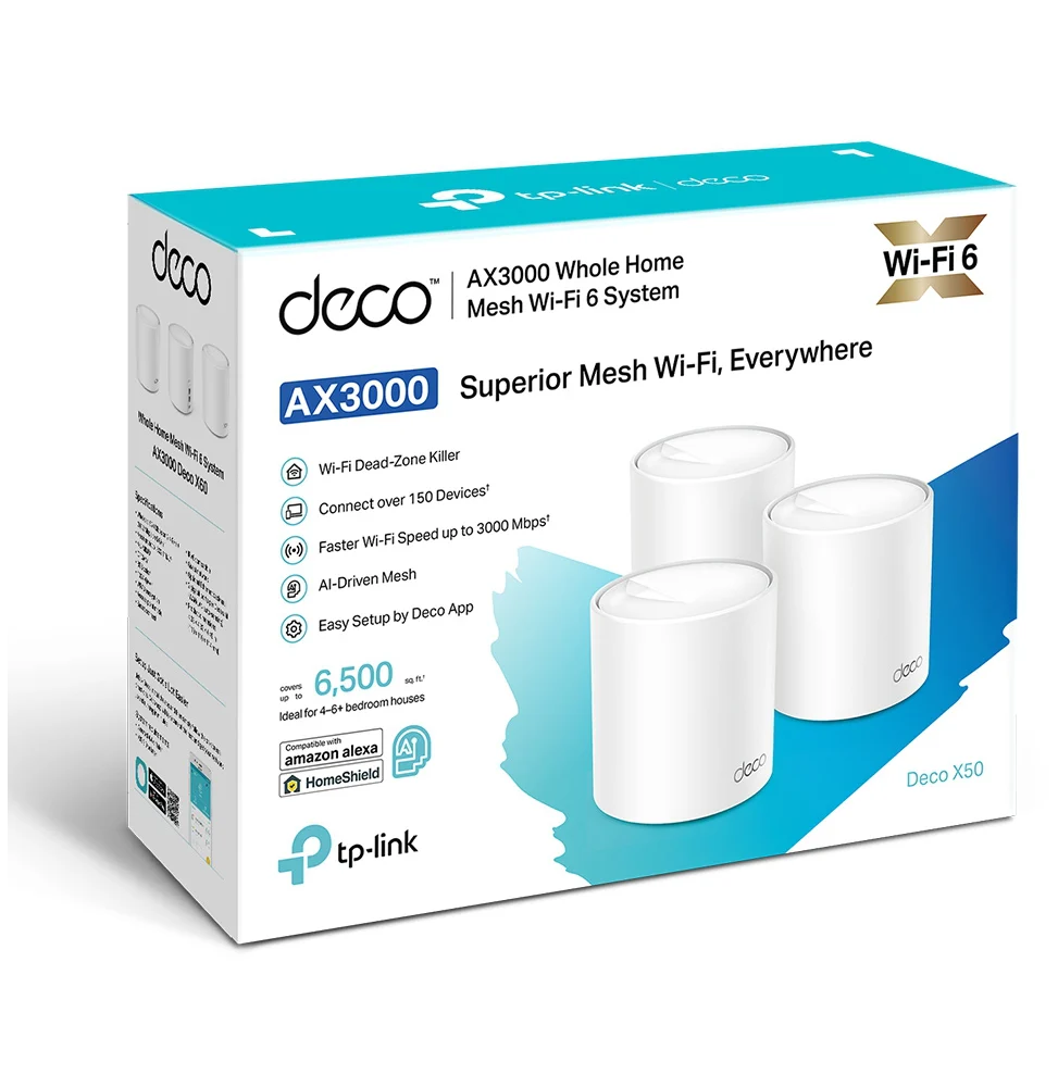 systeme mesh wifi 6 tp link deco x50 ax3000 pour toute la maison 3 packs decox50 3 pack (3)