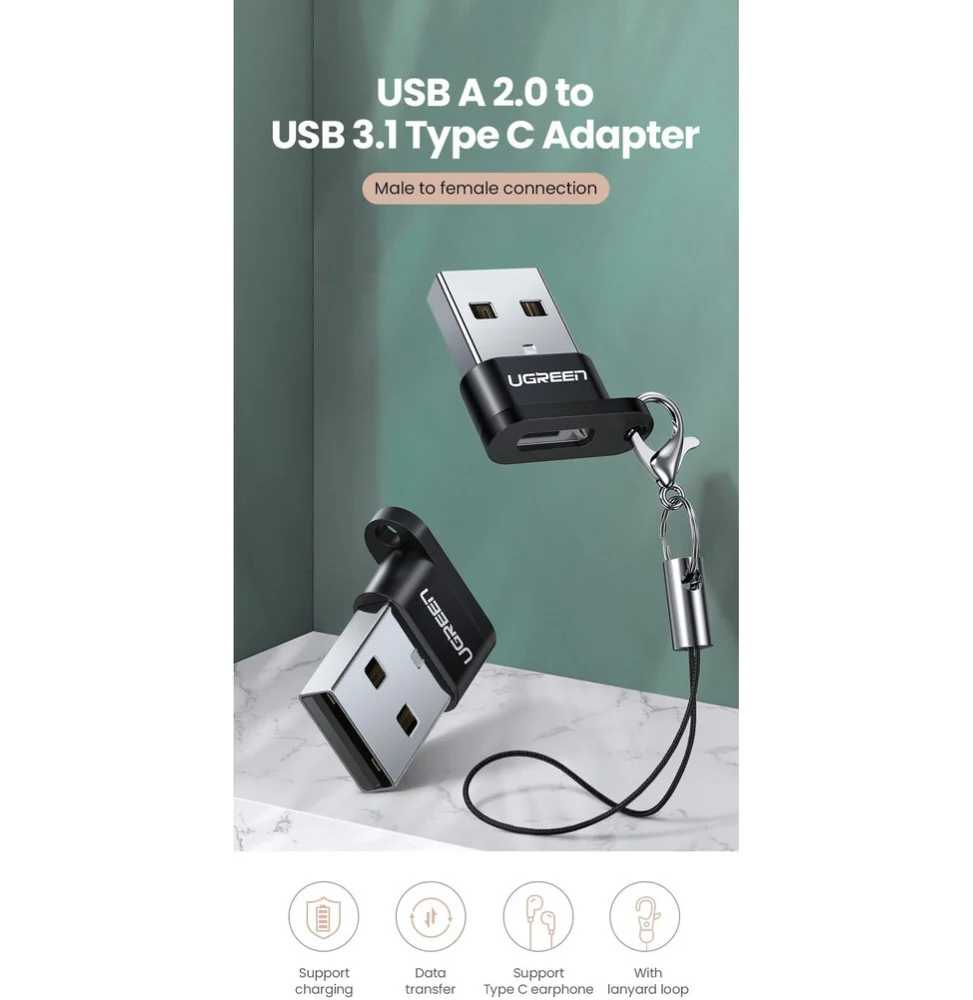 adaptateur ugreen usb a male vers usb c femelle 50568