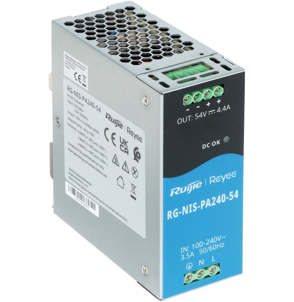 bloc dalimentation industriel reyee psu 240w pour rg nis2100 switch rg nis pa240 54