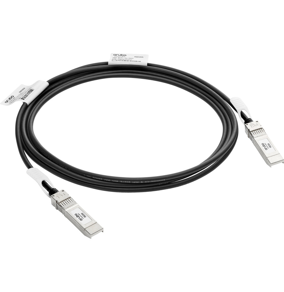 cable en cuivre hpe aruba networking 10g sfp vers sfp 3metres j9283d