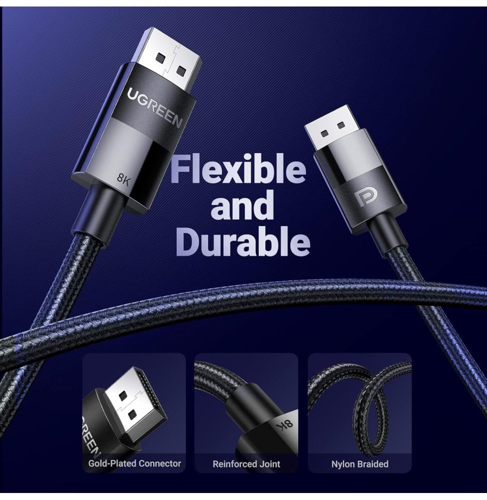 cable ugreen displayport 14 male vers male 8k 1 metre 80390 (1)