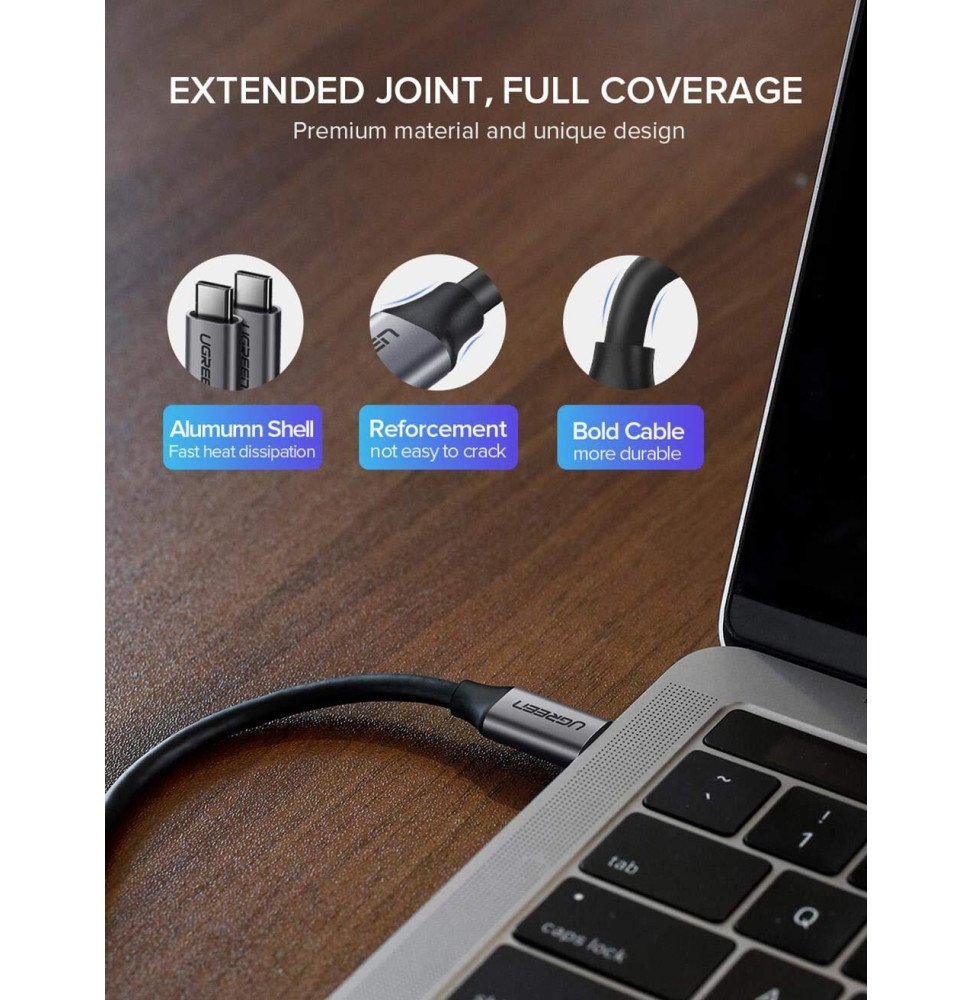 cable ugreen usb c 31 male vers male 15 metre 50751