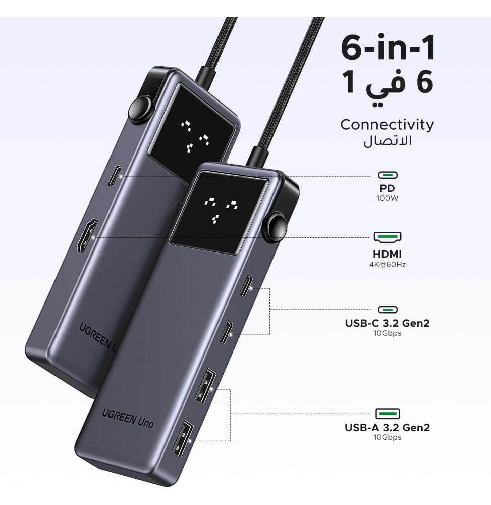hub usb c ugreen uno 6 in 1 usb c 35998 (2)