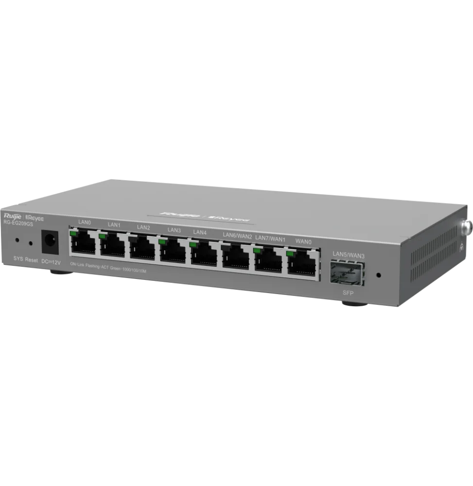 Reyee routeur 9 Ports Gb 1 SFP 600Mbps 200Users - RG-EG209GS - Gtel routeur professionnel reyee rg eg209gs 9 gigabit ports 600mbps