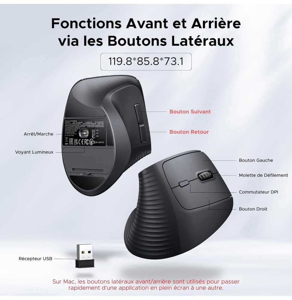 souris sans fil ugreen vertical m571 ergonomique 24ghz noir 55916 (2)