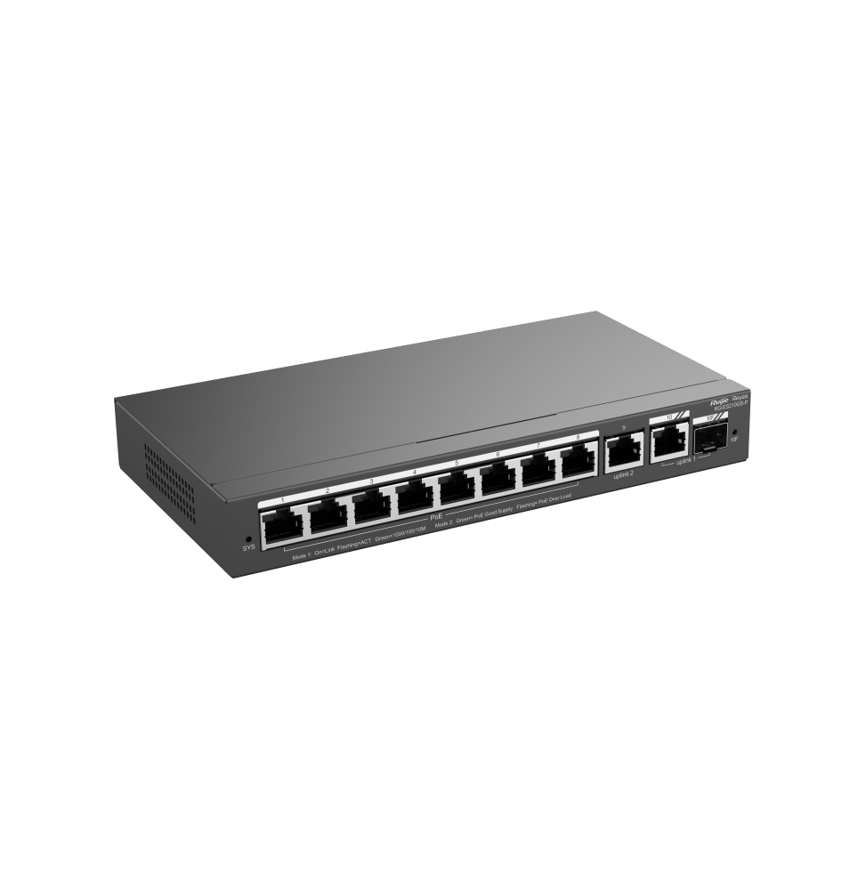 switch administrable reyee rg es210gs p 8 ports poe 1 sfp 120w (1)