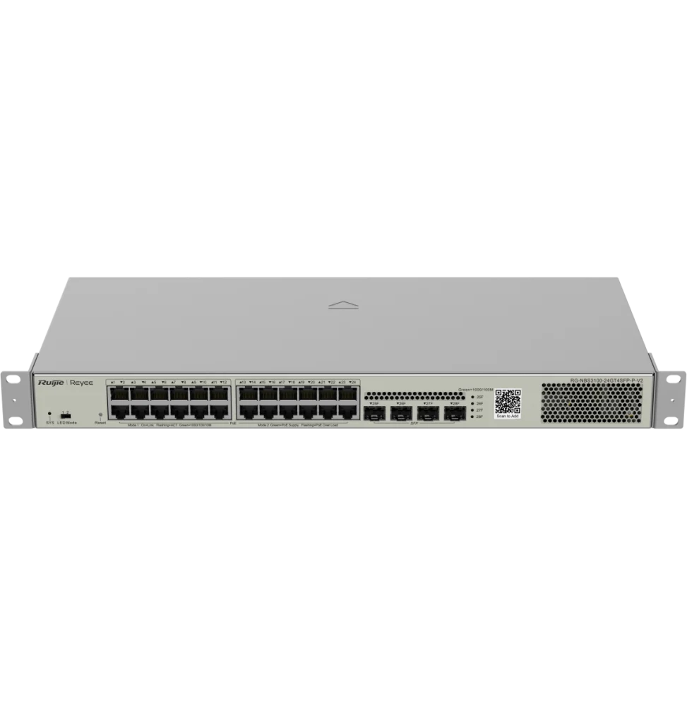 switch l2 administrable reyee nbs3100 24gt4sfp pv2 24 ports poe 4 sfp 370w