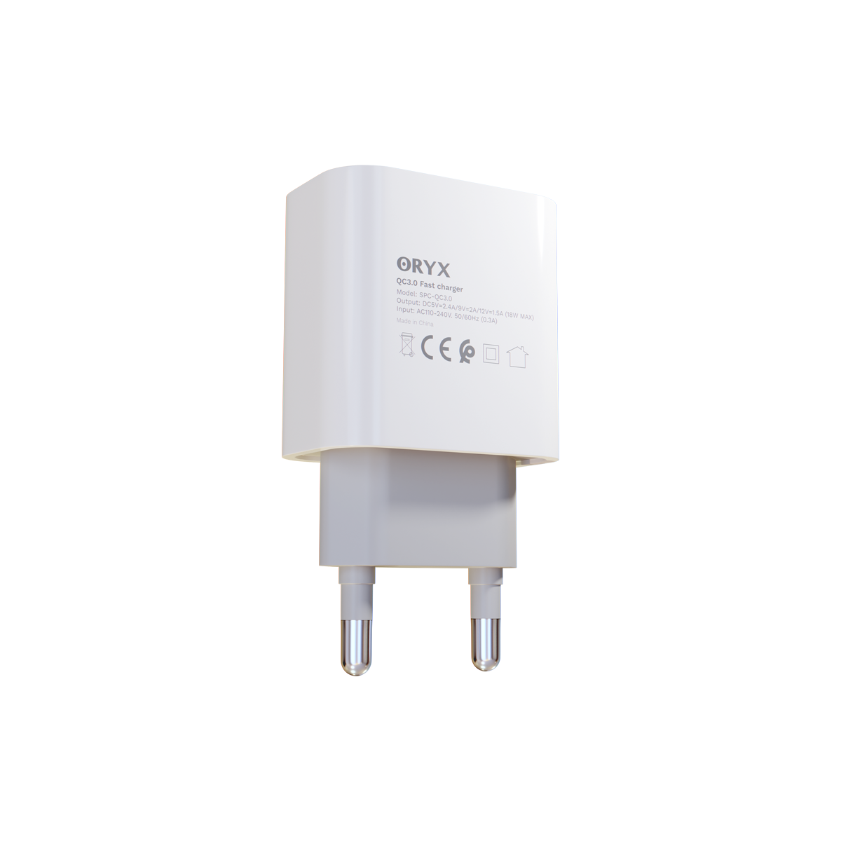 Fast charger 18W avec câble Type C - Gtel Oryx SPC QC3 Back.webp