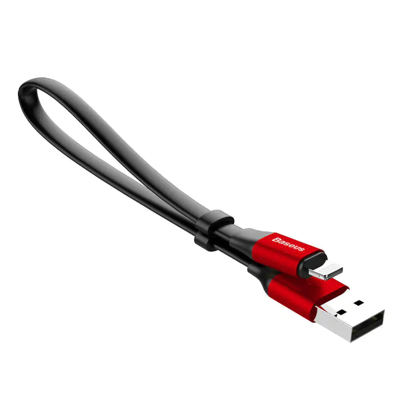 Baseus Câble Lightning to USB – 2A /0,23 m – Rouge/Noir 2A (CALMBJ-B91) - Gtel baseus cable lightning to usb 2a 023 m rouge noir 2a calmbj b91 3.webp