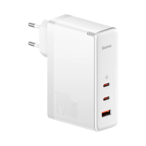baseus gan5 pro140w fast charger 2x type c 1xusb eu 240w cable white ccgp100202 1.png